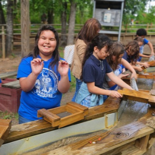 Students sluicing at Lost Treasure Mining Company<br />